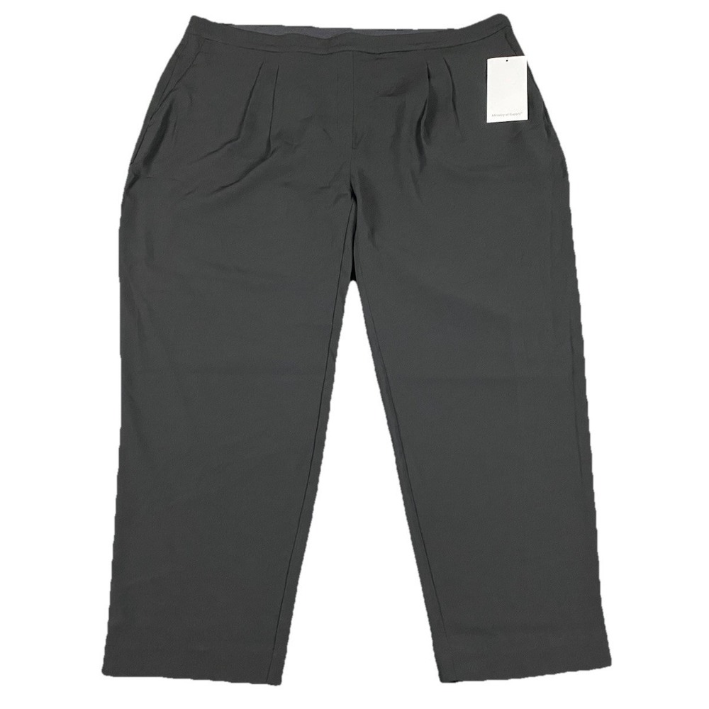 Ministry of Supply Women's Swift Drape Pant Black Side Zip Stretch Size 20